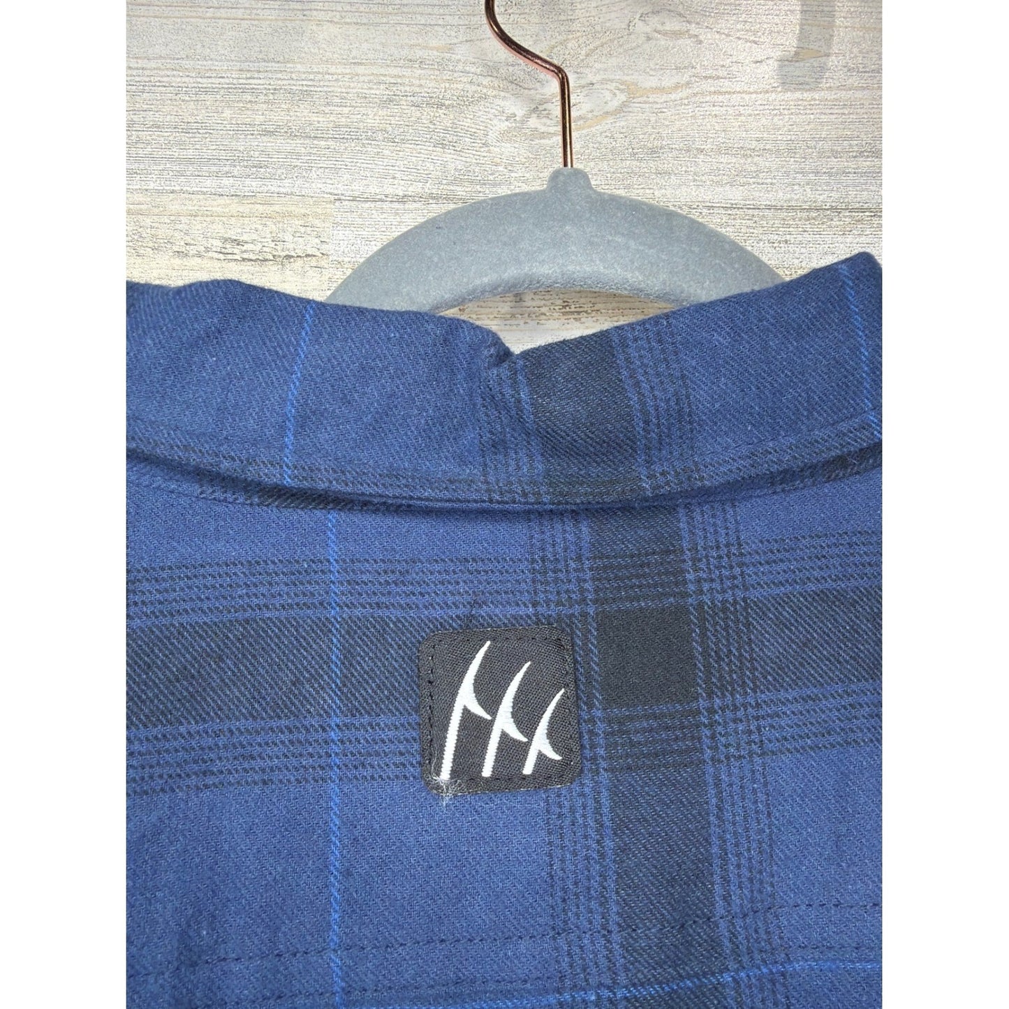 Fintech Button Down Shirt Men XXL Blue Plaid Cotton Gorpcore NWT5