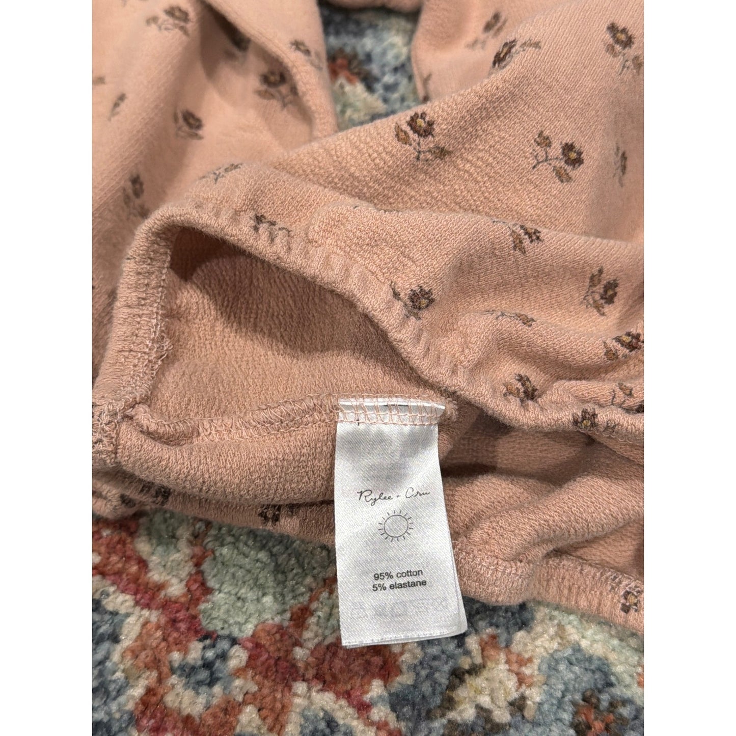 Rylee + Cru Floral Sweatshirt Girls 6/7 Pink Boho Long Sleeve EUC4