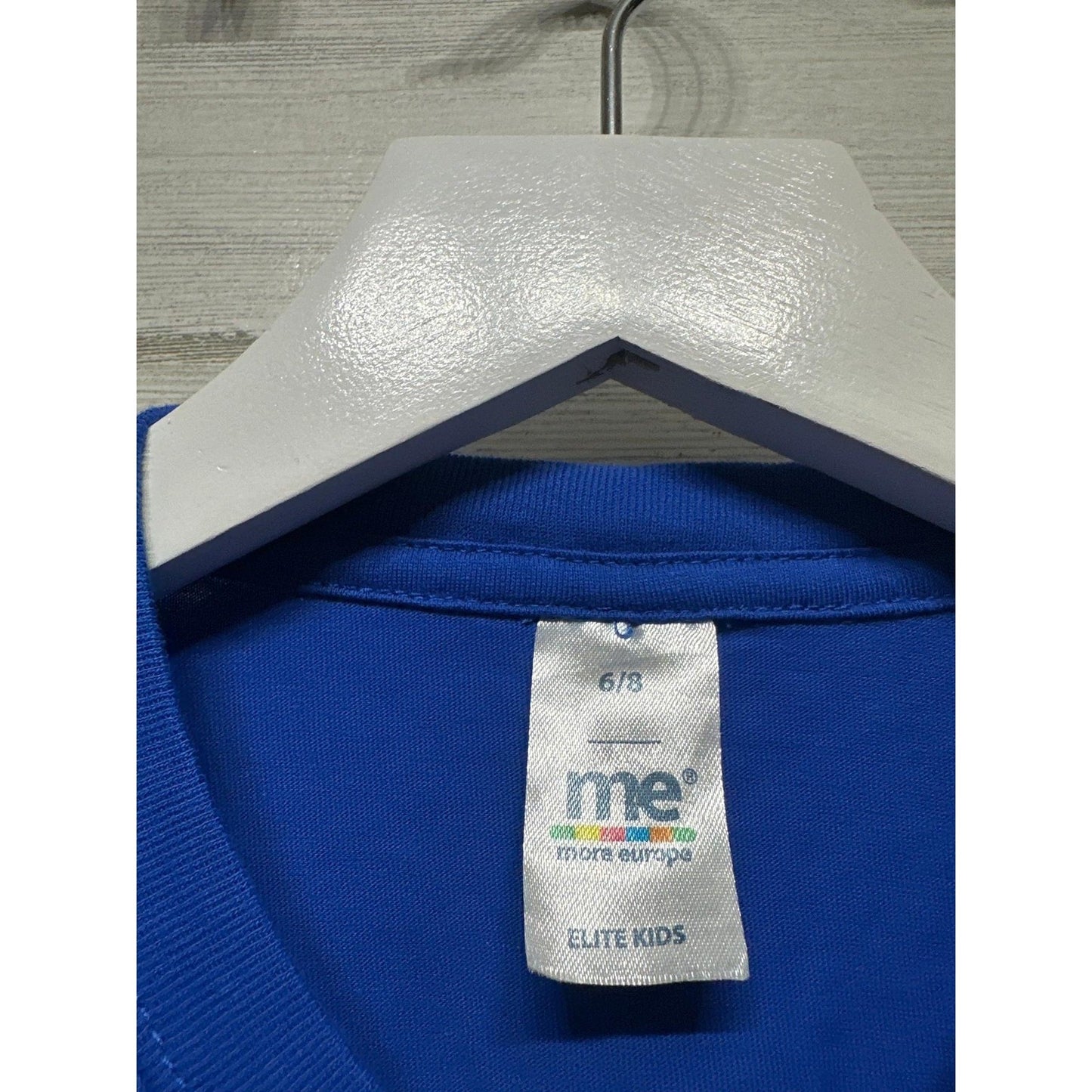 Elite Kids Italia Embroidered Shirt Boys 6/8 Blue Soccer Sportswear EUC1