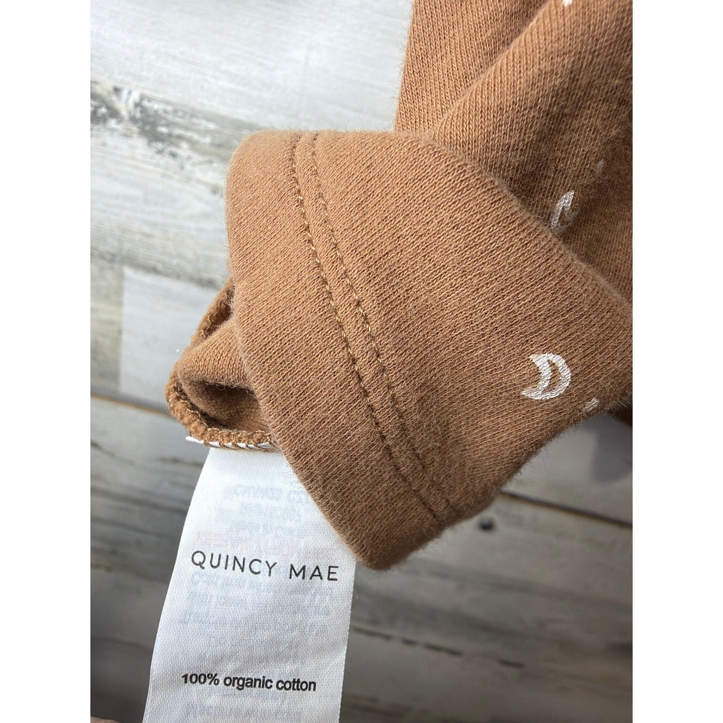 Quincy Mae Dress Girls 4/5 Brown Organic Cotton Celestial Boho EUC4