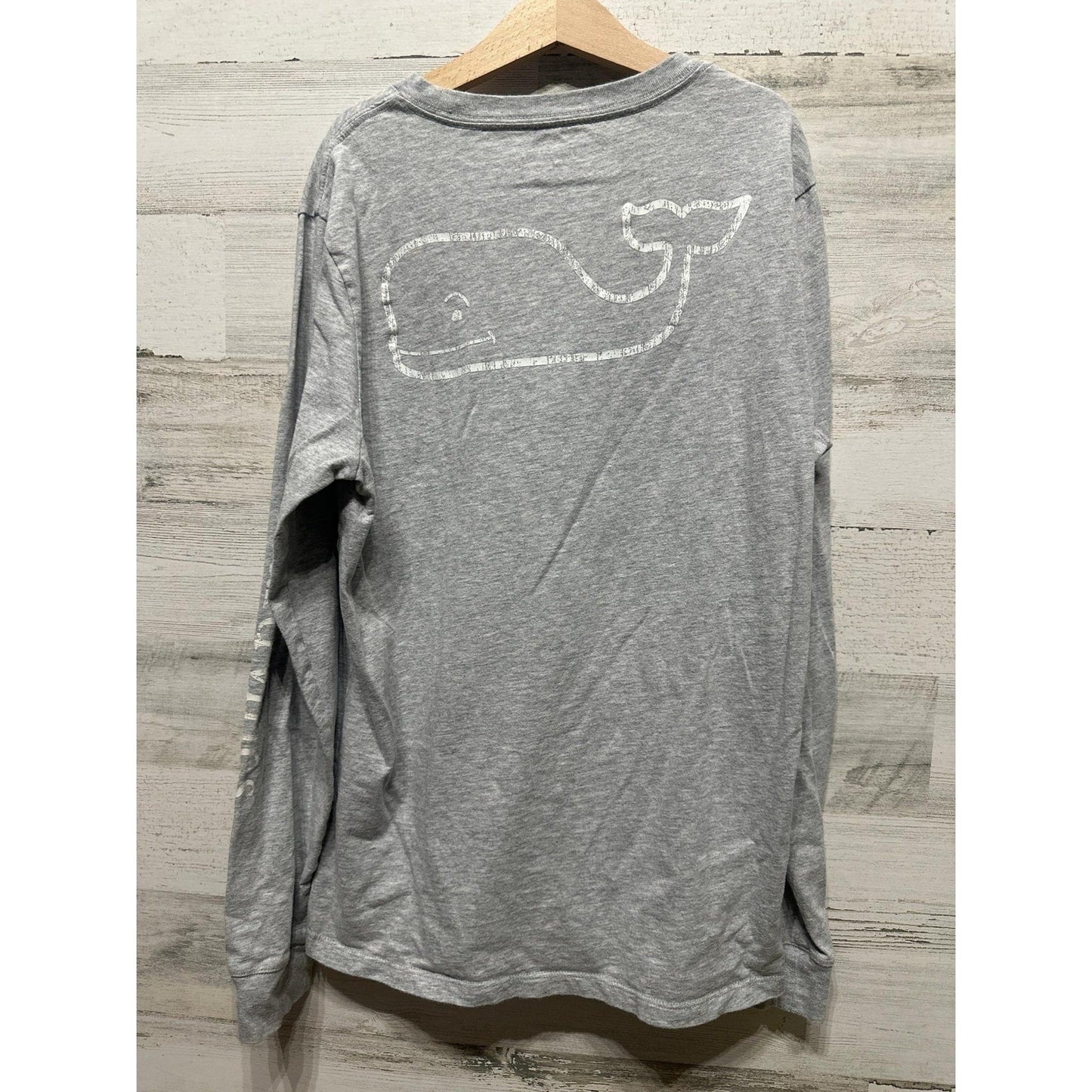 Vineyard Vines Long Sleeve T-Shirt Boys 16 Gray Whale Graphic Pocket Tee2