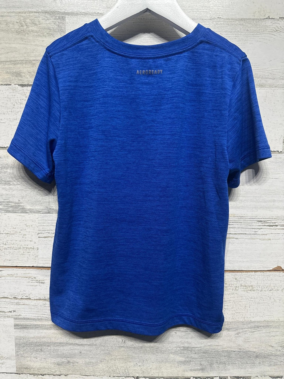 Adidas Graphic T-Shirt Boys Size 5 Blue Aeroready Performance EUC2