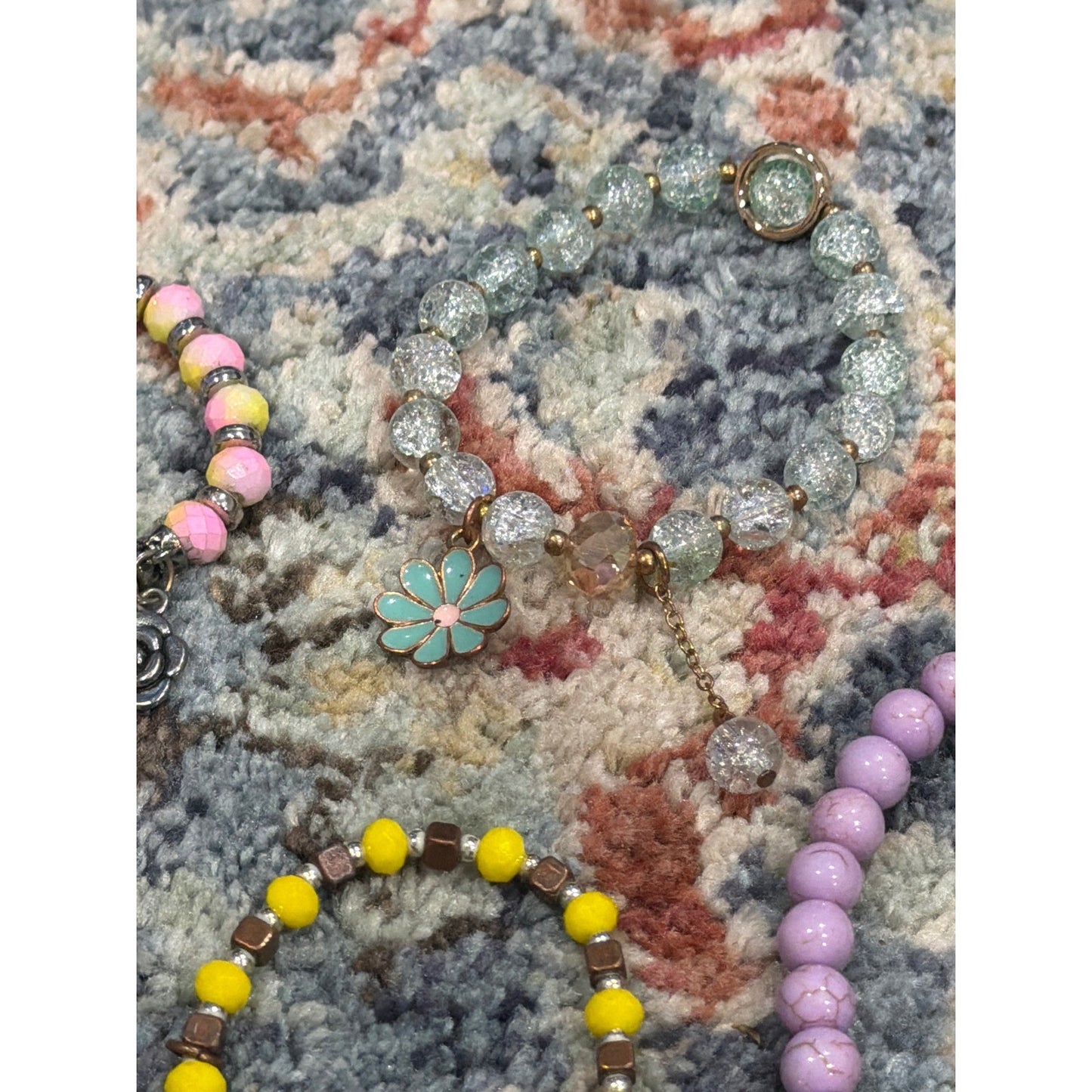 Bracelet Set Women Multicolor Beaded Charm Boho3