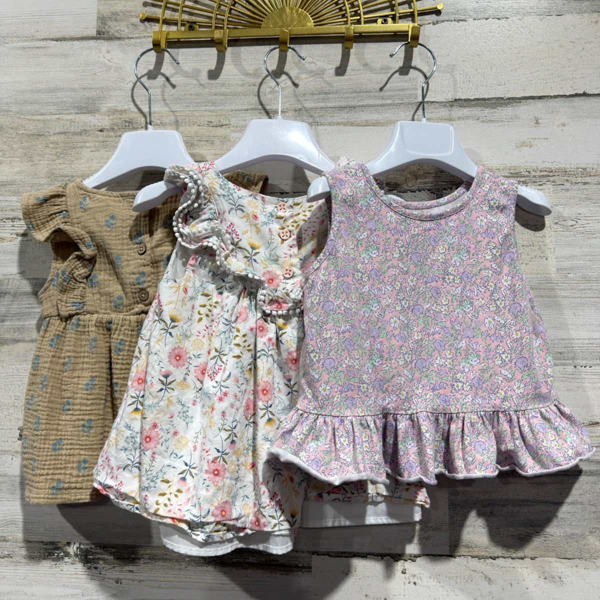 Tommy Bahama Serendipity Floral Top Tunic Lot Girls 4T Pink Tan Cotton EUC9