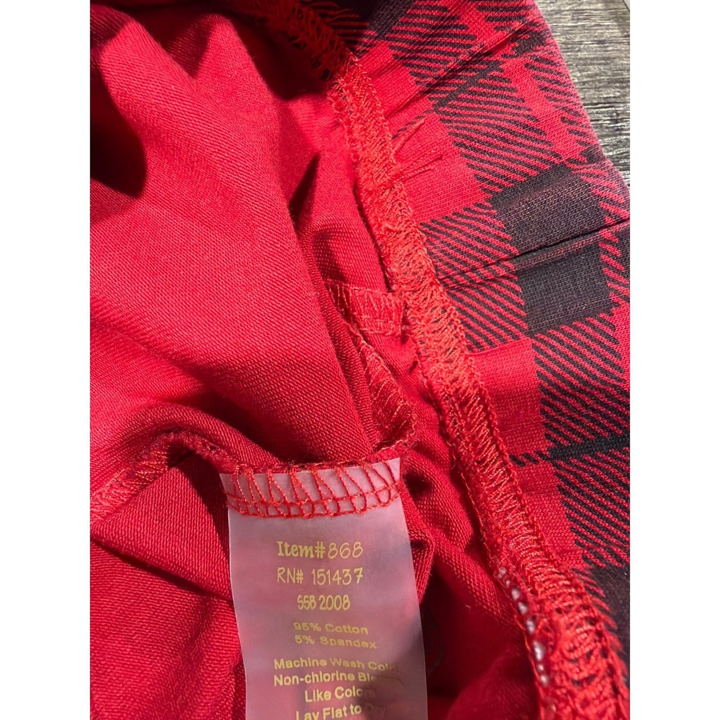 Sew Sassy Ruffle Leggings Girls 8 Red Black Buffalo Plaid Boutique EUC4