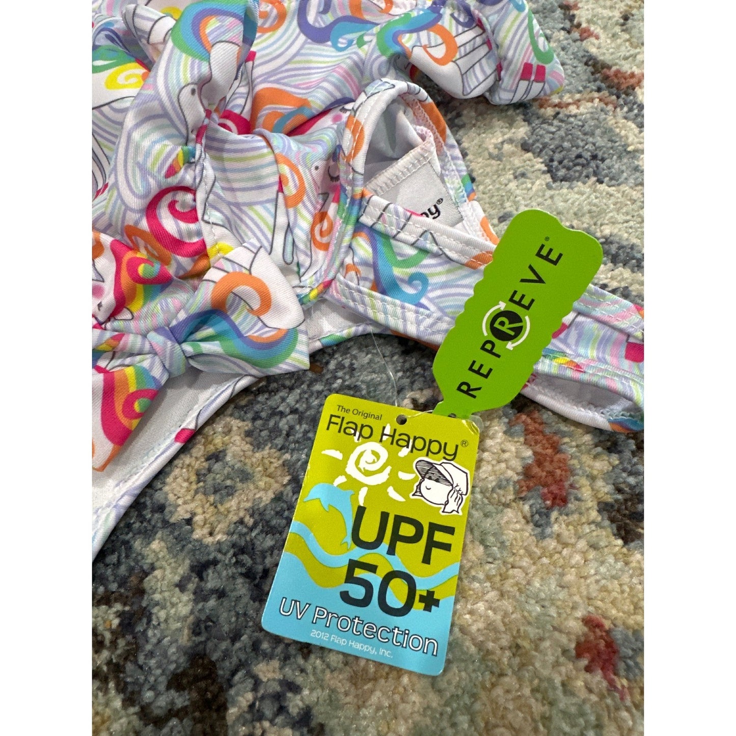Flap Happy One Piece Swimsuit Girls 24m Multicolor Unicorn Rainbow Ruffle NWT6