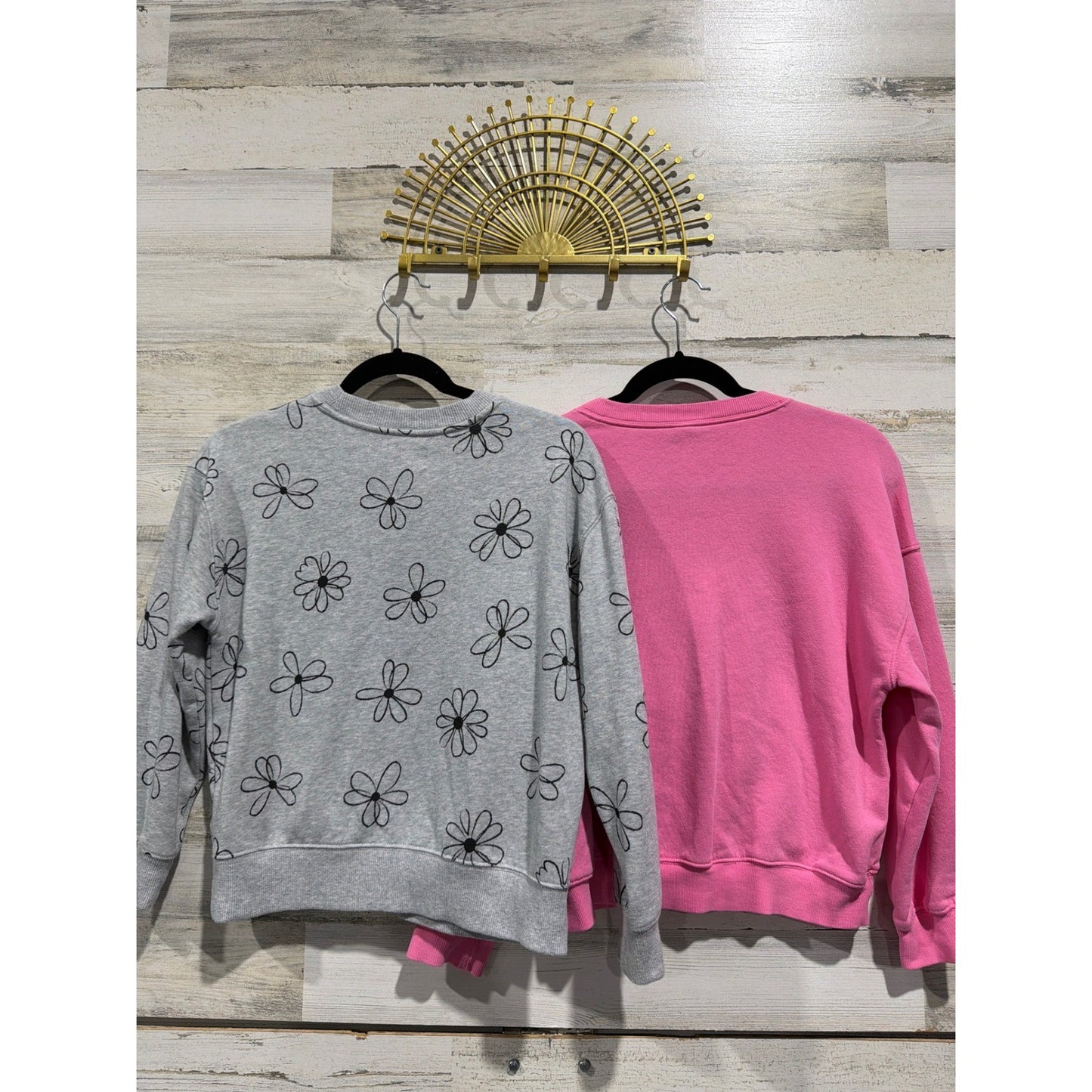 Old Navy Wonder Nation Sweatshirt Bundle Girls 10/12 Pink Gray Floral Core EUC5