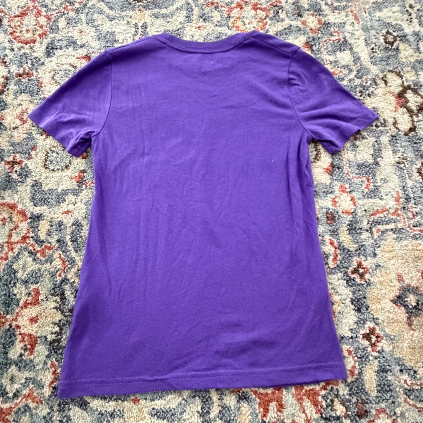 Abercrombie Kids T-Shirt Boys 7/8 Purple Logo Embroidered Preppy EUC3