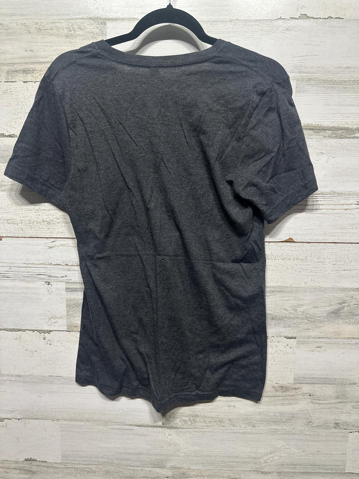 Bella Canvas Graphic Tee Women Small Charcoal Grey He Is My Plenty Floral EUC1