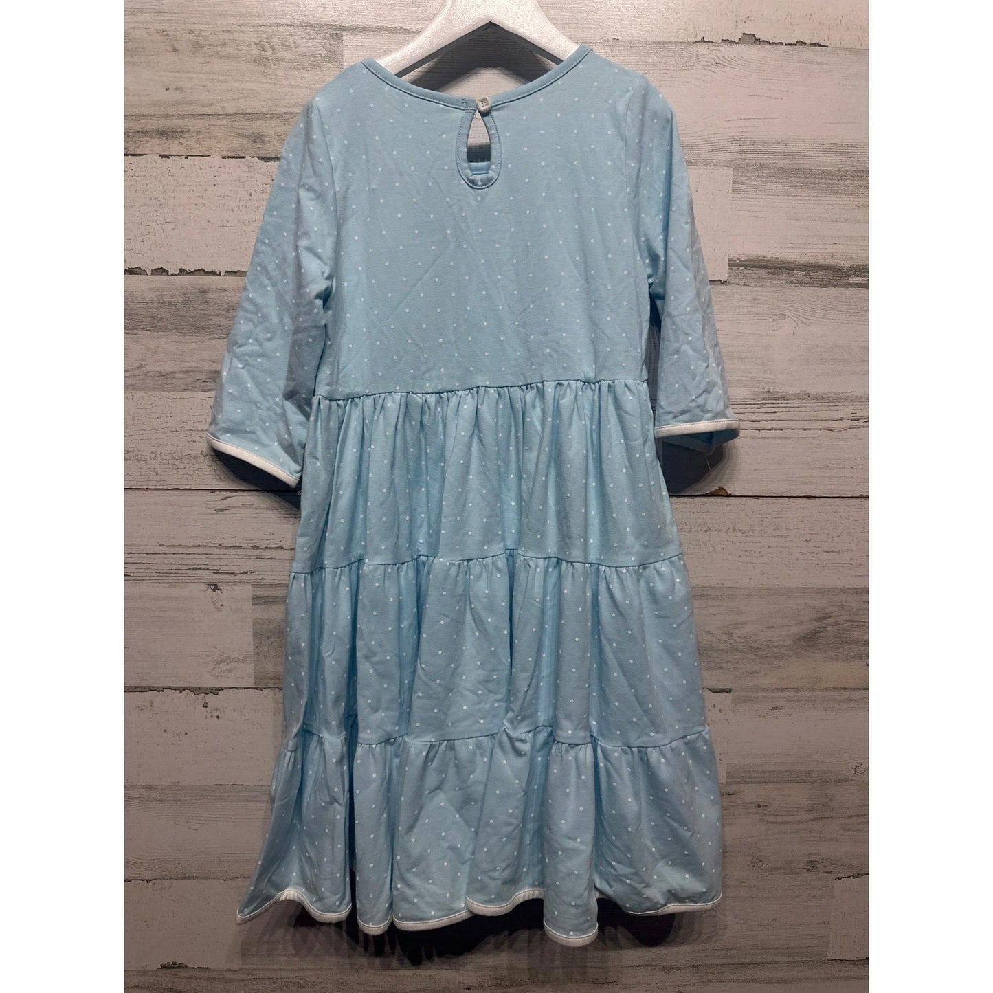 Swoon Baby Dress Girls Size 10 Light Blue Polka Dot Tiered NWT4