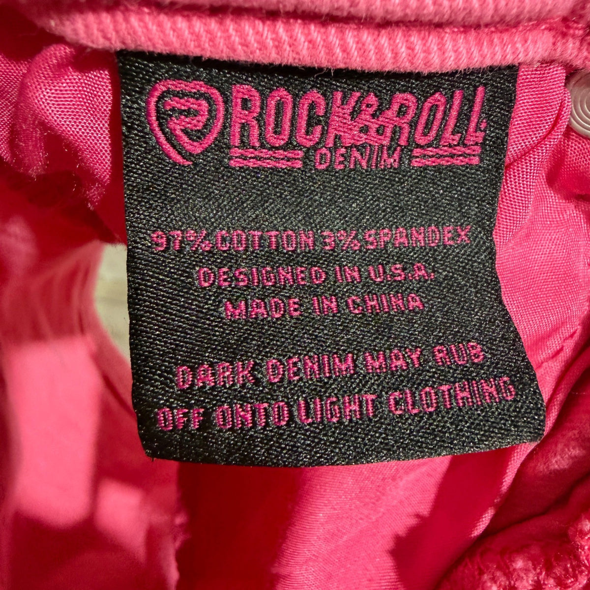 Rock & Roll Denim Fringe Shorts Girls 8 Pink Western Rodeo Cowgirl EUC6