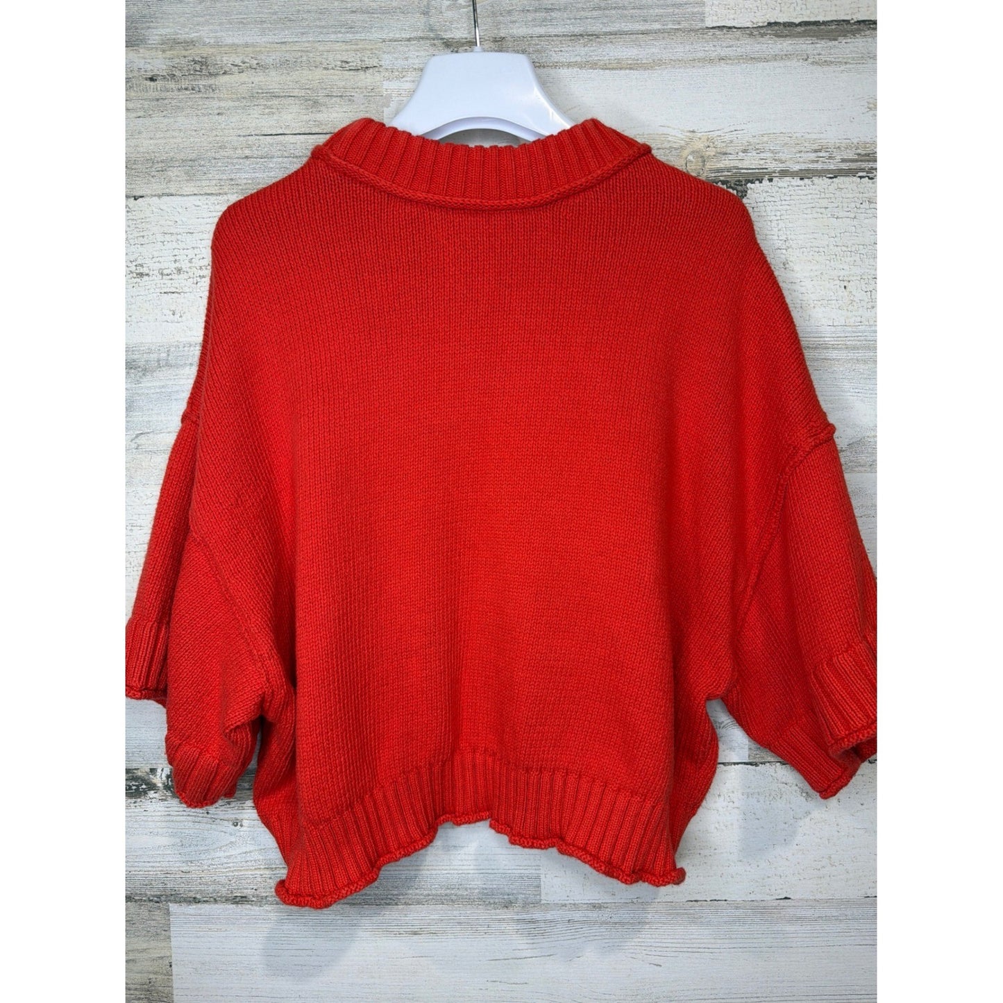 Anthropologie Sweater Women XS Cropped Cotton Chunky Shaker Knit EUC4
