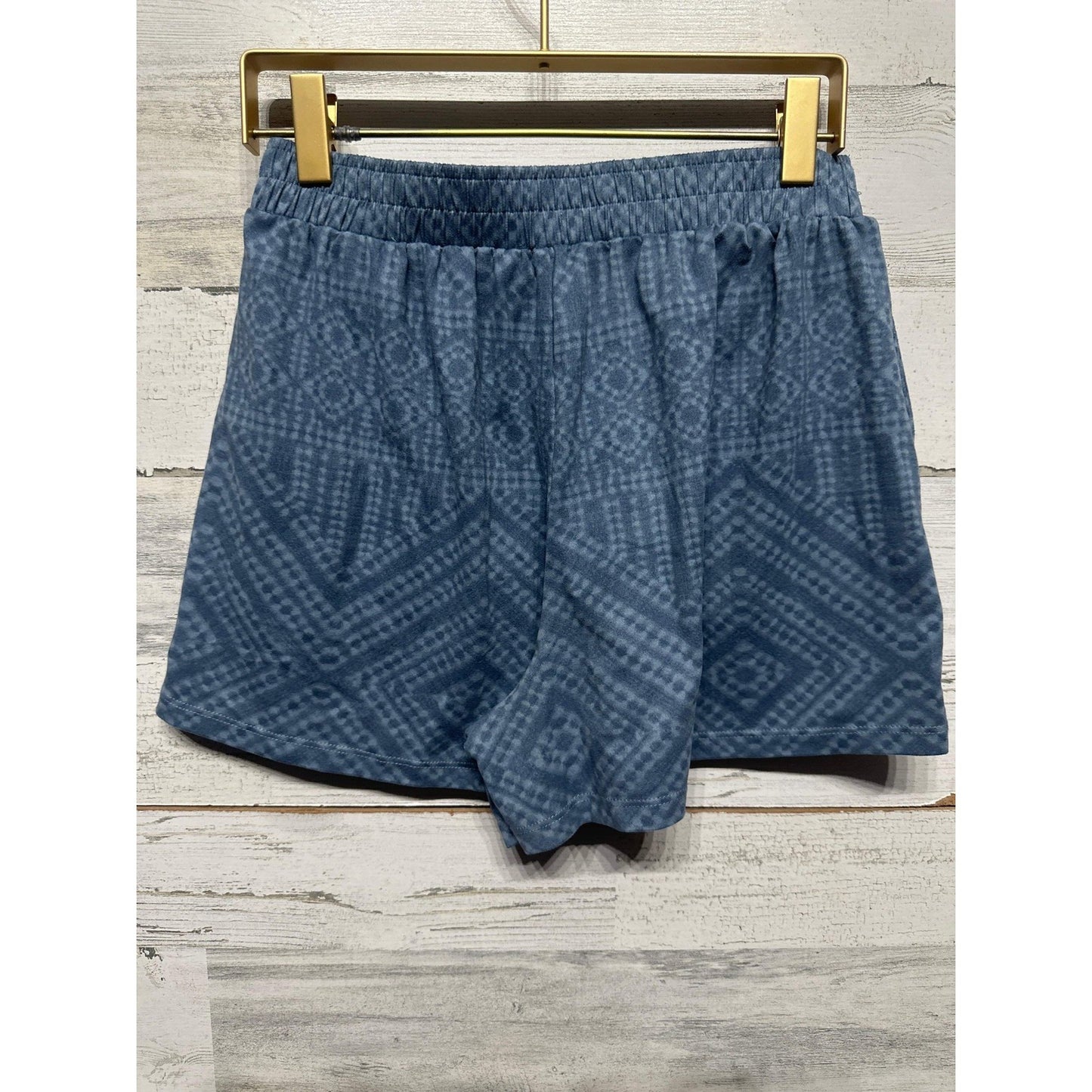 Bixby Nomad Shorts Girls Size 12/14 Blue Geometric Diamond Print EUC1