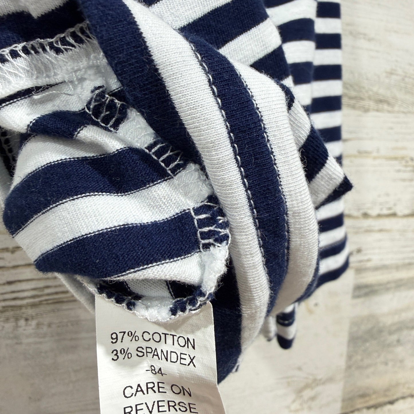 Florence Eiseman Romper Boys 3M Navy Stripe Dinosaur Camping Preppy EUC4
