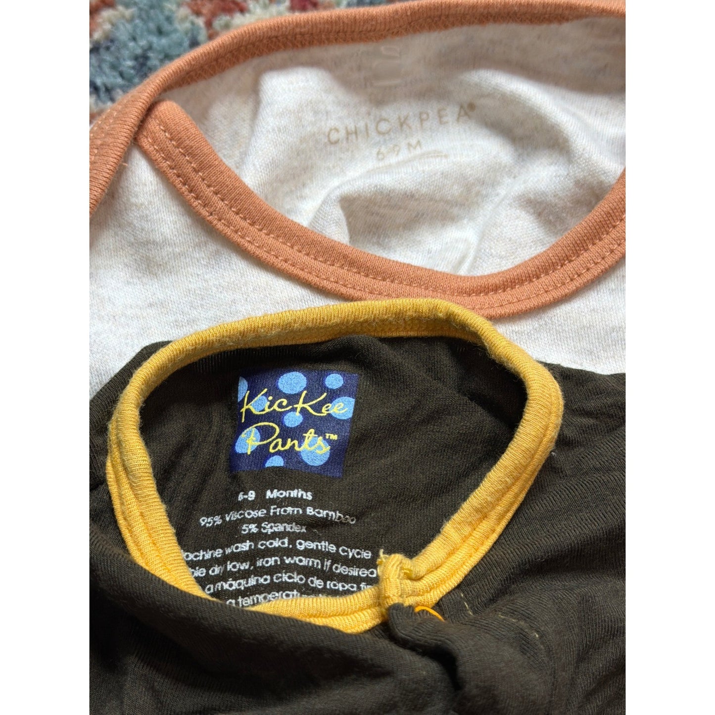 Kickee Pants Chick Pea Romper Bodysuit Boys 6-9M Brown White Thanksgiving EUC4