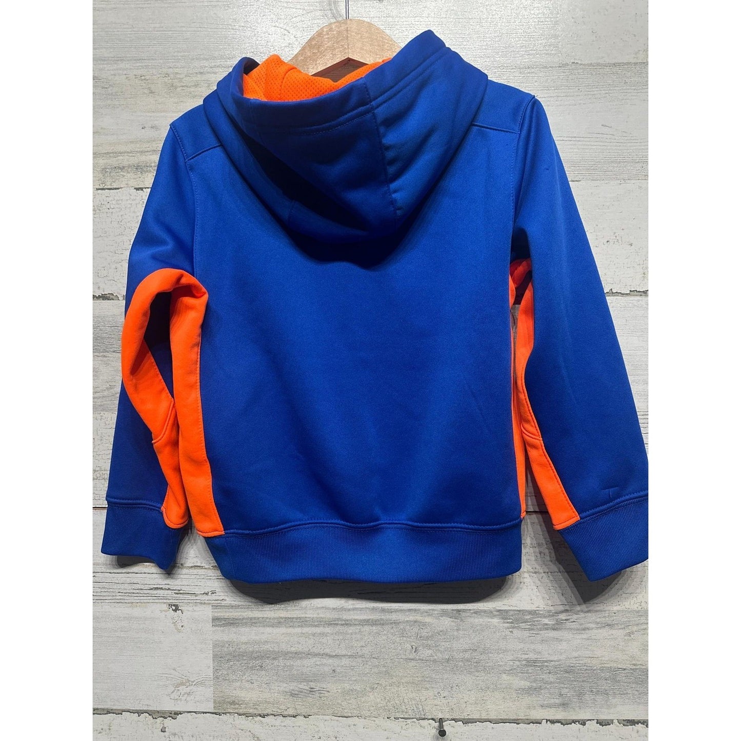 Nike Therma-FIT Hoodie Boys 4 Blue Orange Football Graphic EUC2