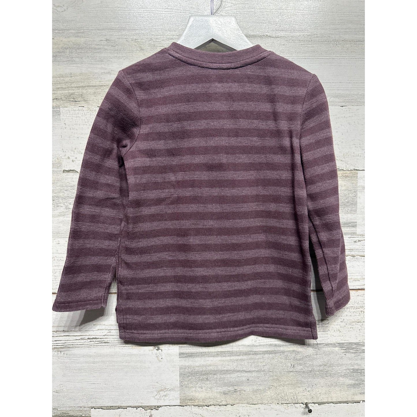 Cat & Jack Henley Shirt Boys 5T Purple Striped Long Sleeve Pocket Gorpcore EUC1