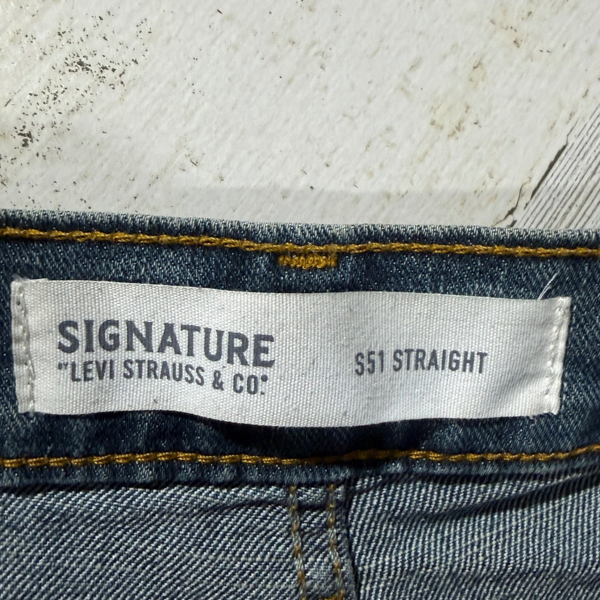 Signature Levi Strauss S51 Straight Jeans Men 32x30 Blue Cotton Blend Casual EUC6