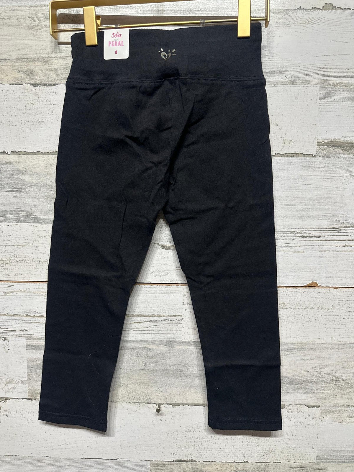 Justice Pedal Pusher Leggings Girls 8 Black Cropped High Waist NWT2