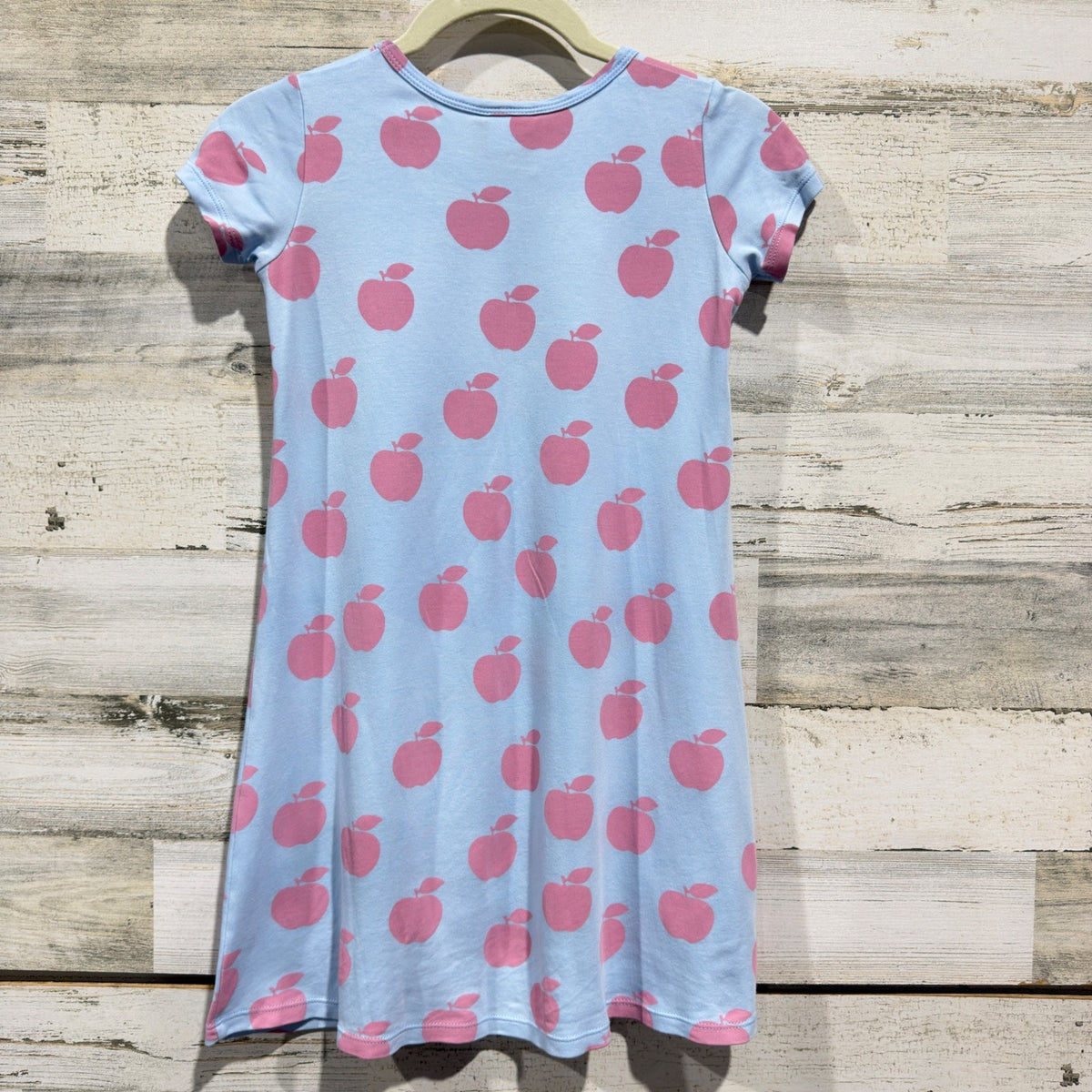 The Beaufort Bonnet Company Dress Girls 9 Blue Pink Apple Pima Cotton EUC3