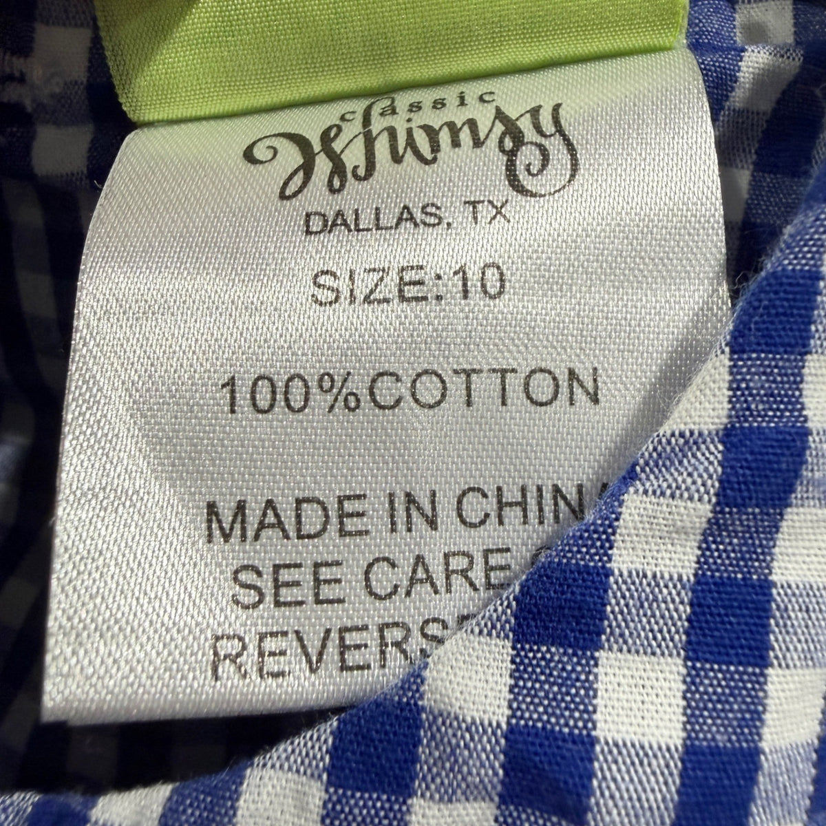 Classic Whimsy Gingham Dress Girls 10 Blue Ruffle Side Tie Preppy EUC4