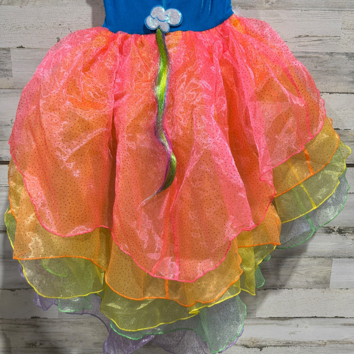 My Little Pony Rainbow Dash Costume Girls Size 8 Blue Sequin Tutu Dress EUC13