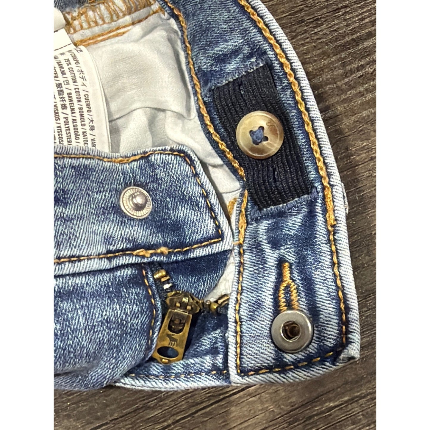 Abercrombie Kids Flare Jeans Girls 7/8 Blue High Rise Released Hem EUC6