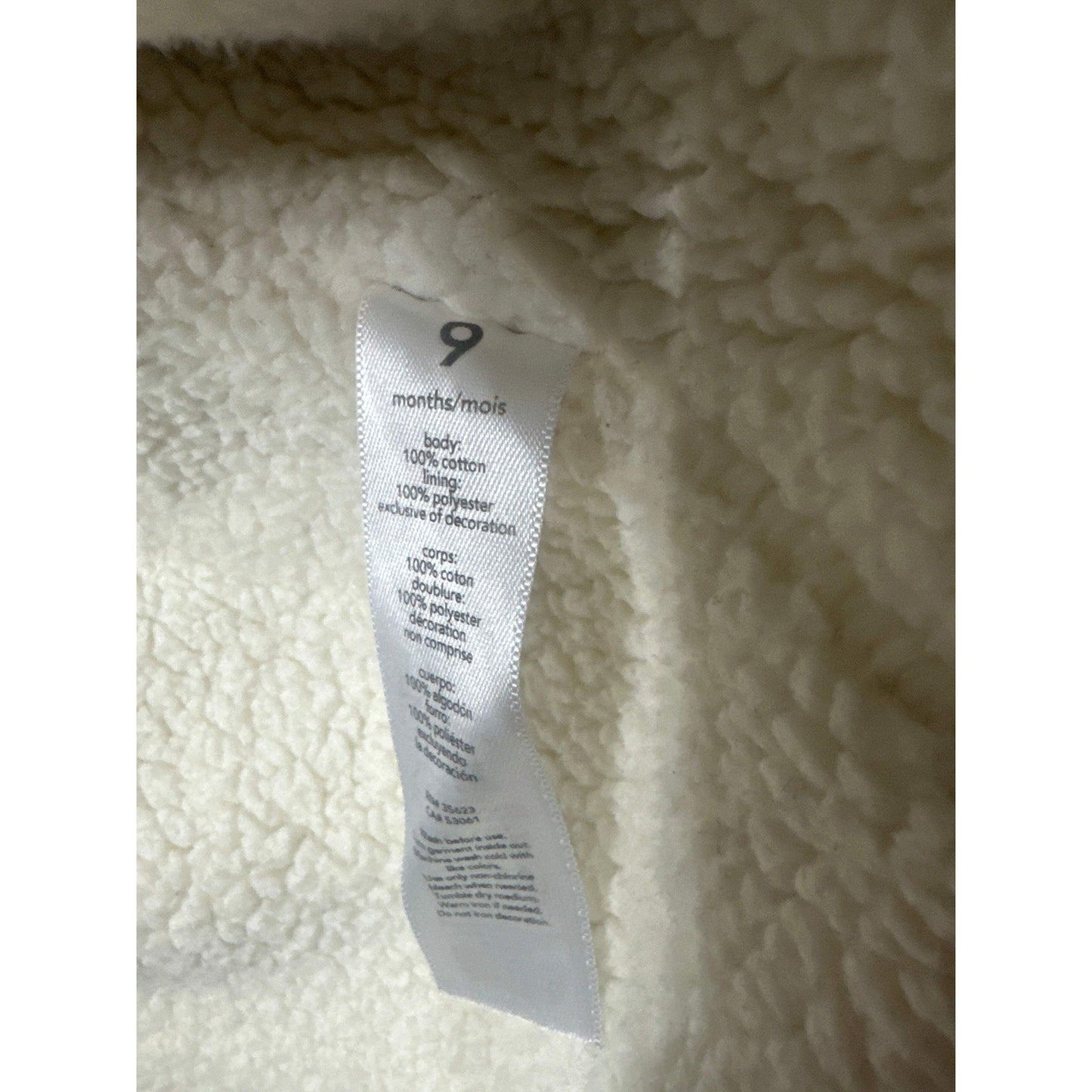 Carter's Sherpa Lined Hooded Jacket Boys 9M Grey Zip Up Winter Coat EUC3