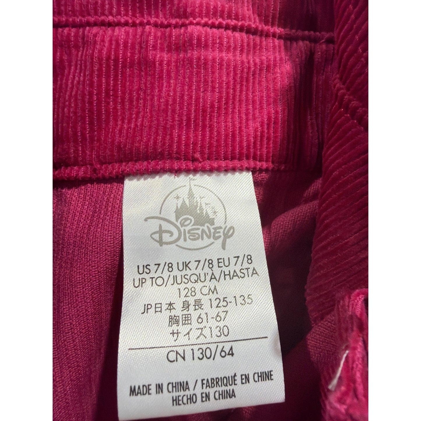 Disney Toy Story Girls 7/8 Pink Corduroy Overall Dress Jessie Forky EUC4