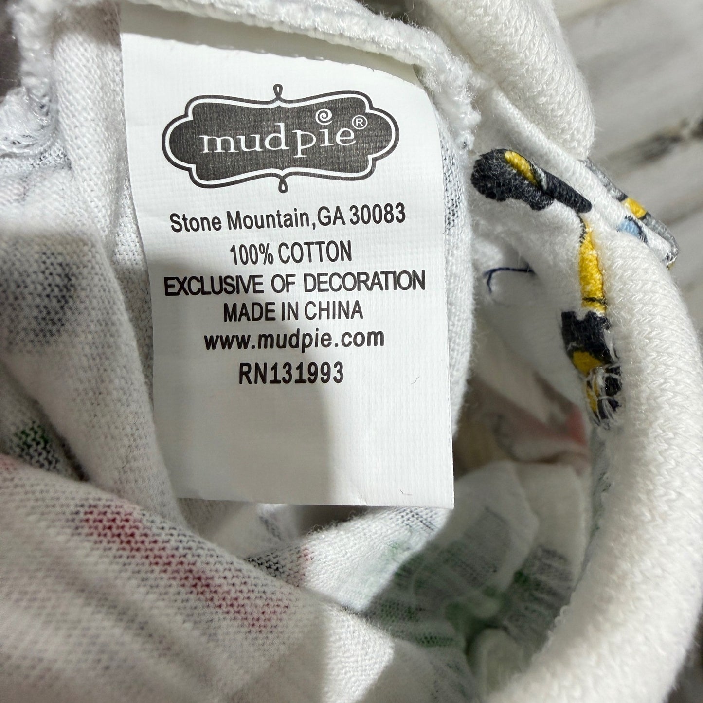 Mud Pie Romper Boys 0-3M White Tractor Print Polo Collar Farmcore EUC4
