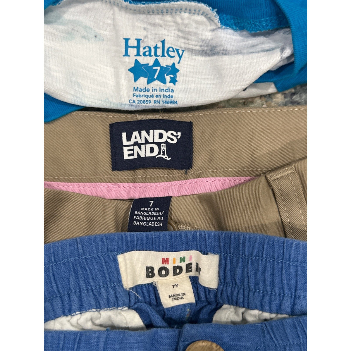 Lands End Mini Boden Hatley Shorts Shirt Bundle Boys 7 Blue Khaki Shark4