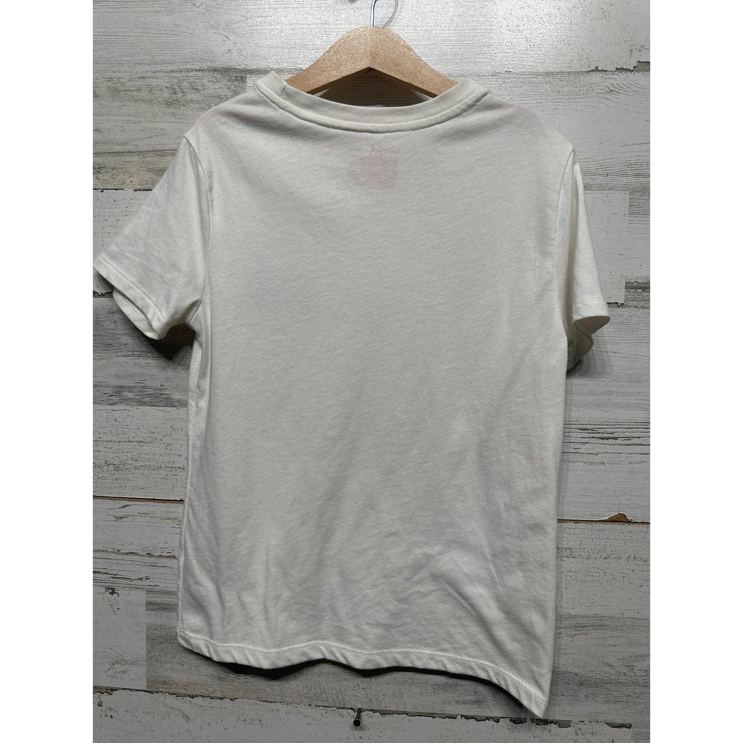 Cat & Jack Graphic Tee Boys Small White Top of the Nice List Christmas EUC2