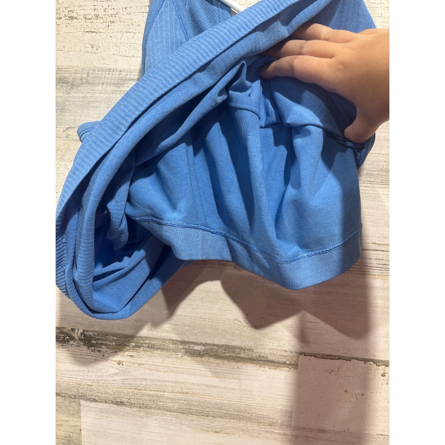 Lululemon Ebb to Street Tank Women 12 Blue Ribbed Racerback Yoga2