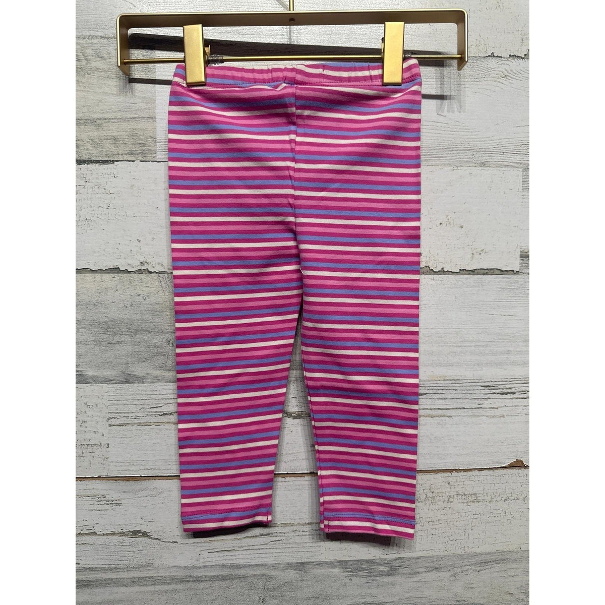 Hatley Striped Leggings Girls 18-24M Pink Blue Cotton Pants NWT1