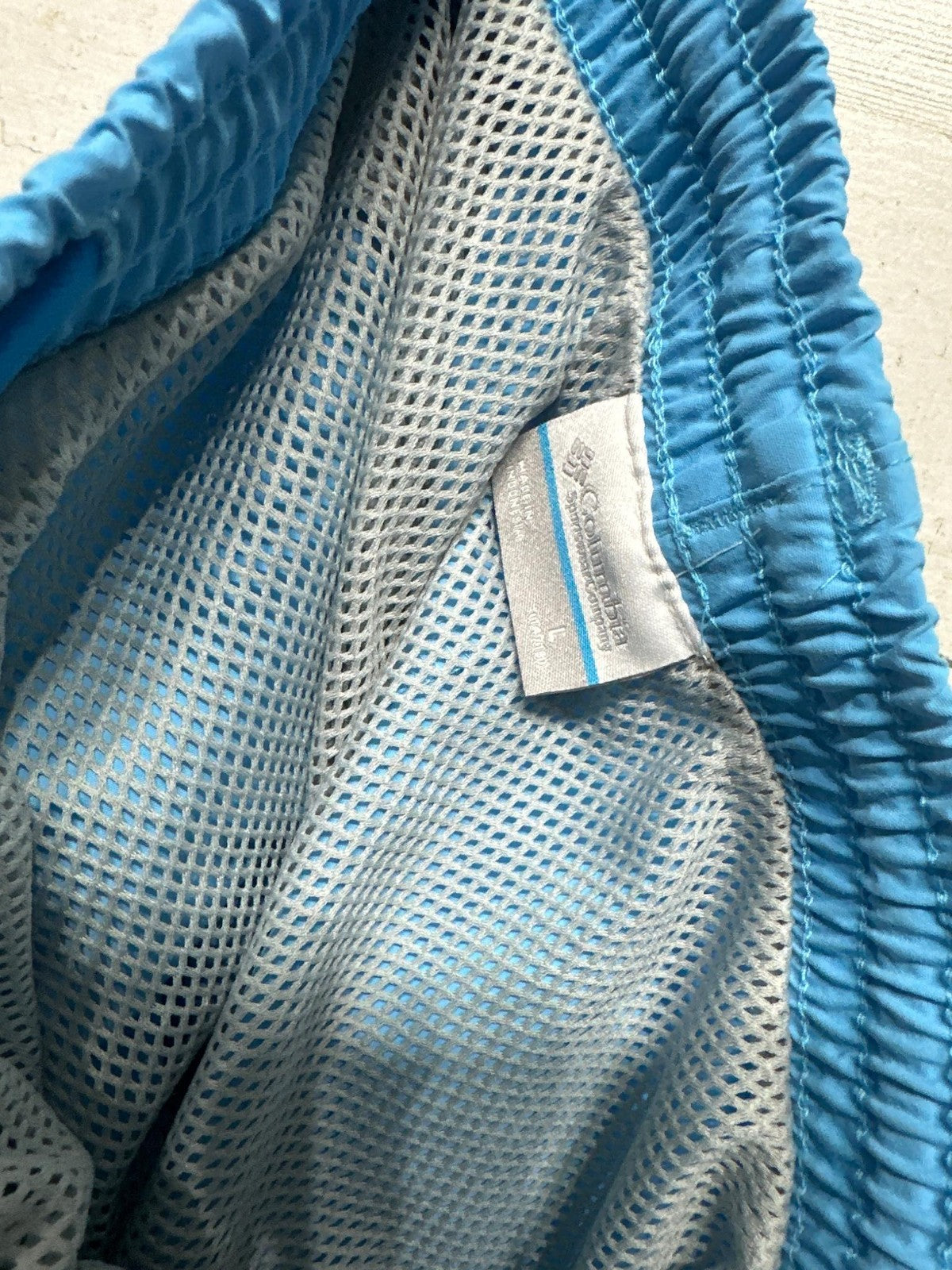 Columbia Swim Trunks Boys 14/16 Blue Omni-Shade PFG Mesh Lined *Flawed4