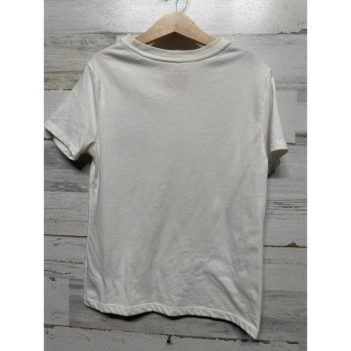 Cat & Jack Graphic Tee Boys Small White Top of the Nice List Christmas EUC2