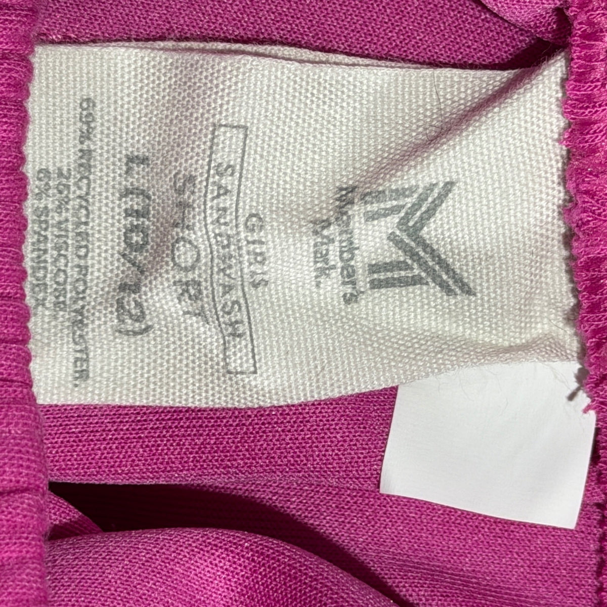 Member's Mark Sandwash Shorts 2-Pack Girls L 10/12 Pink Black Poly Blend EUC6