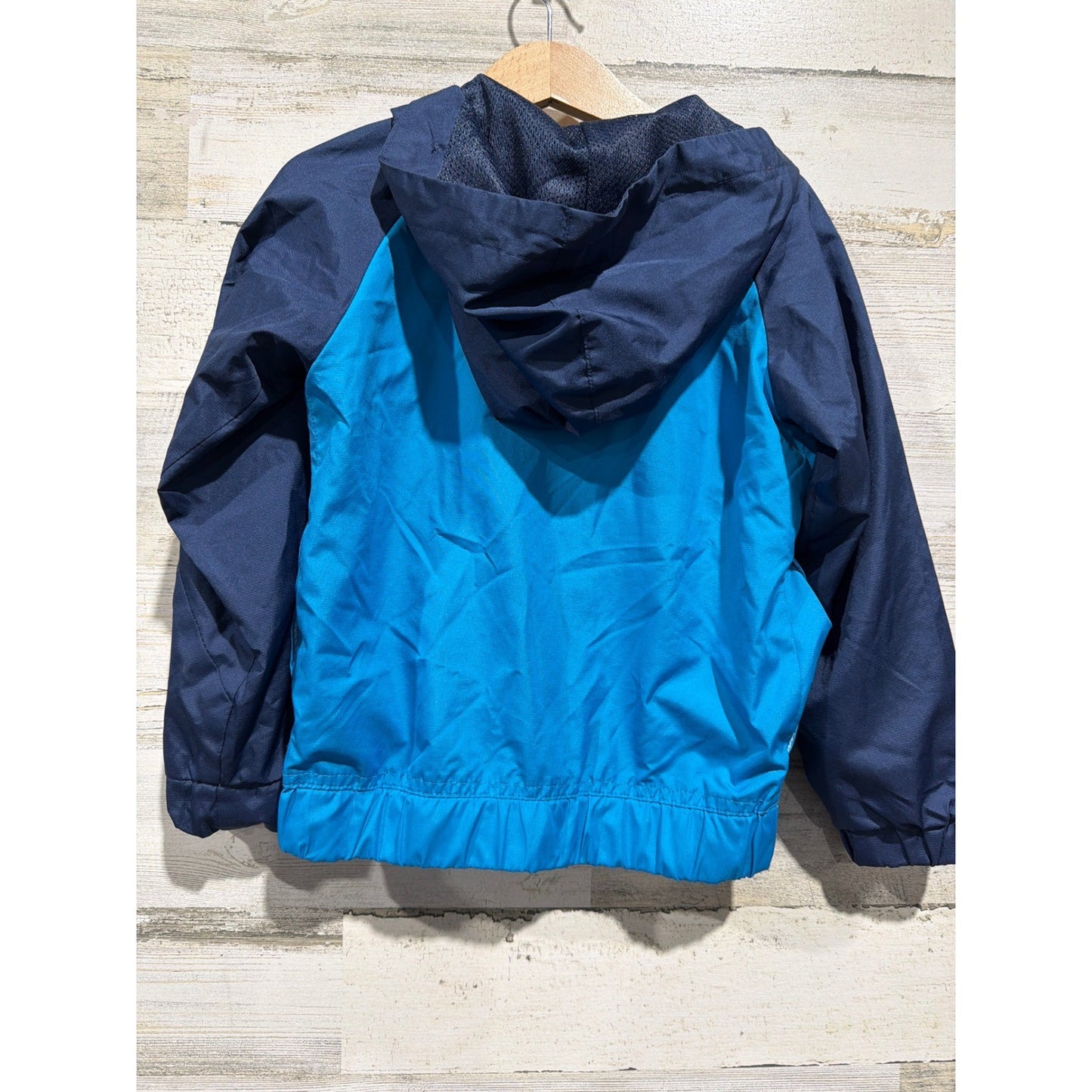 Nike Windbreaker Jacket Boys XS 4 Blue White Big Swoosh Sportswear EUC3