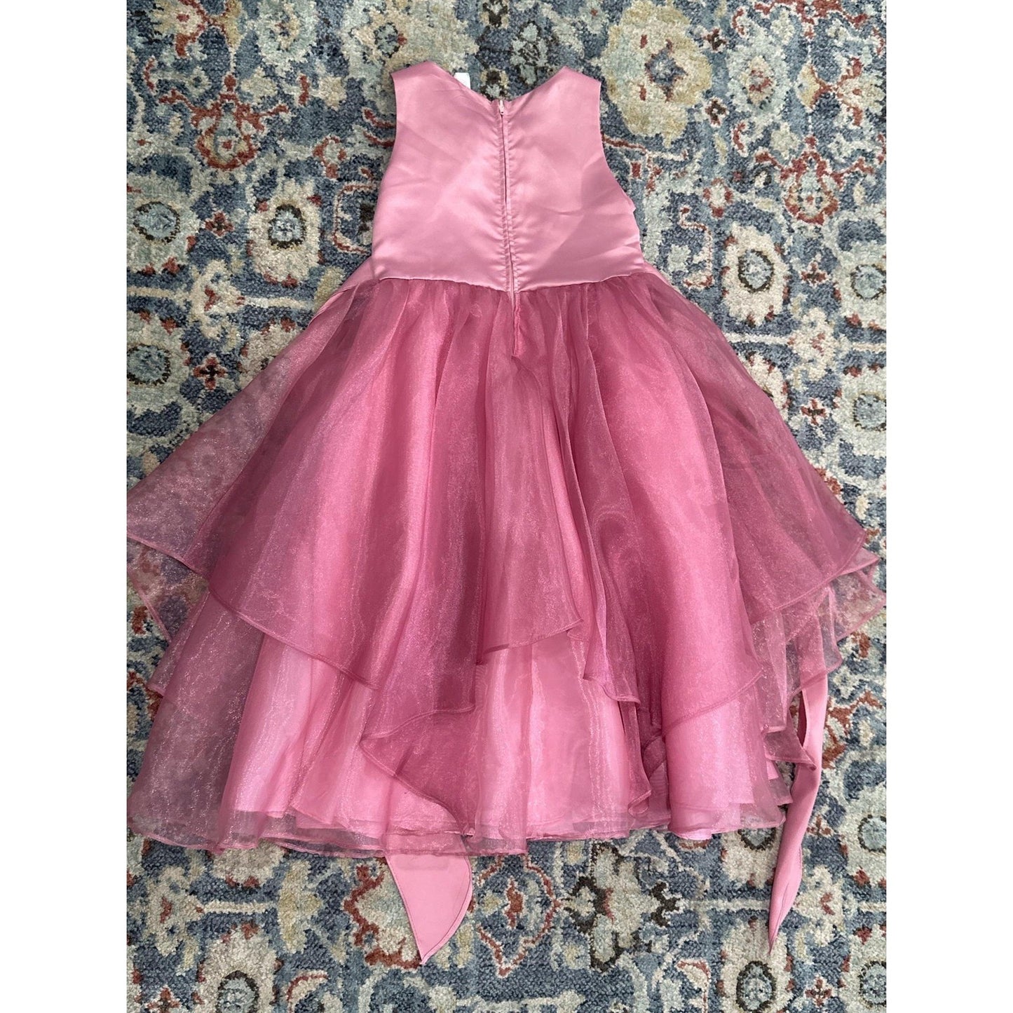 Chic Baby America Special Occasion Formal Dress Girls 6 Pink Tulle Glitter EUC3