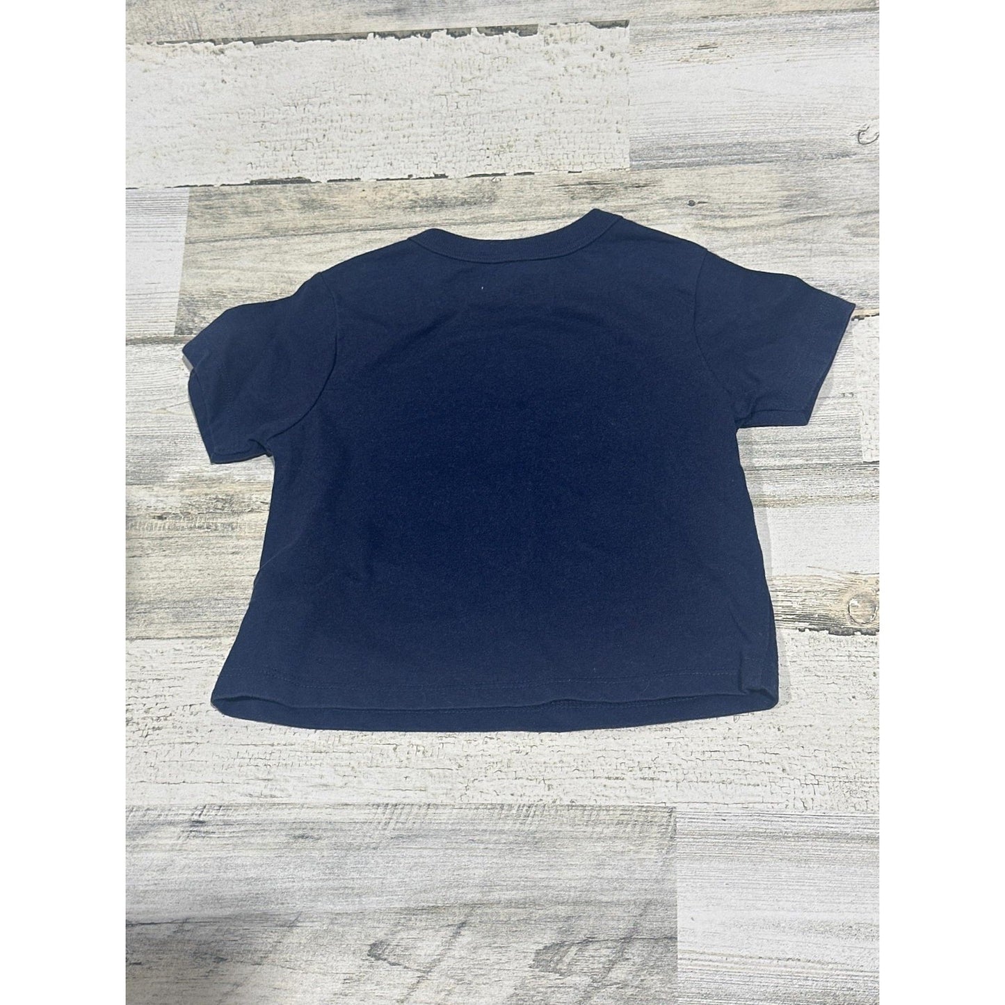 The Children's Place Graphic Tee Boys 12-18M Navy Eggscavator Easter EUC1