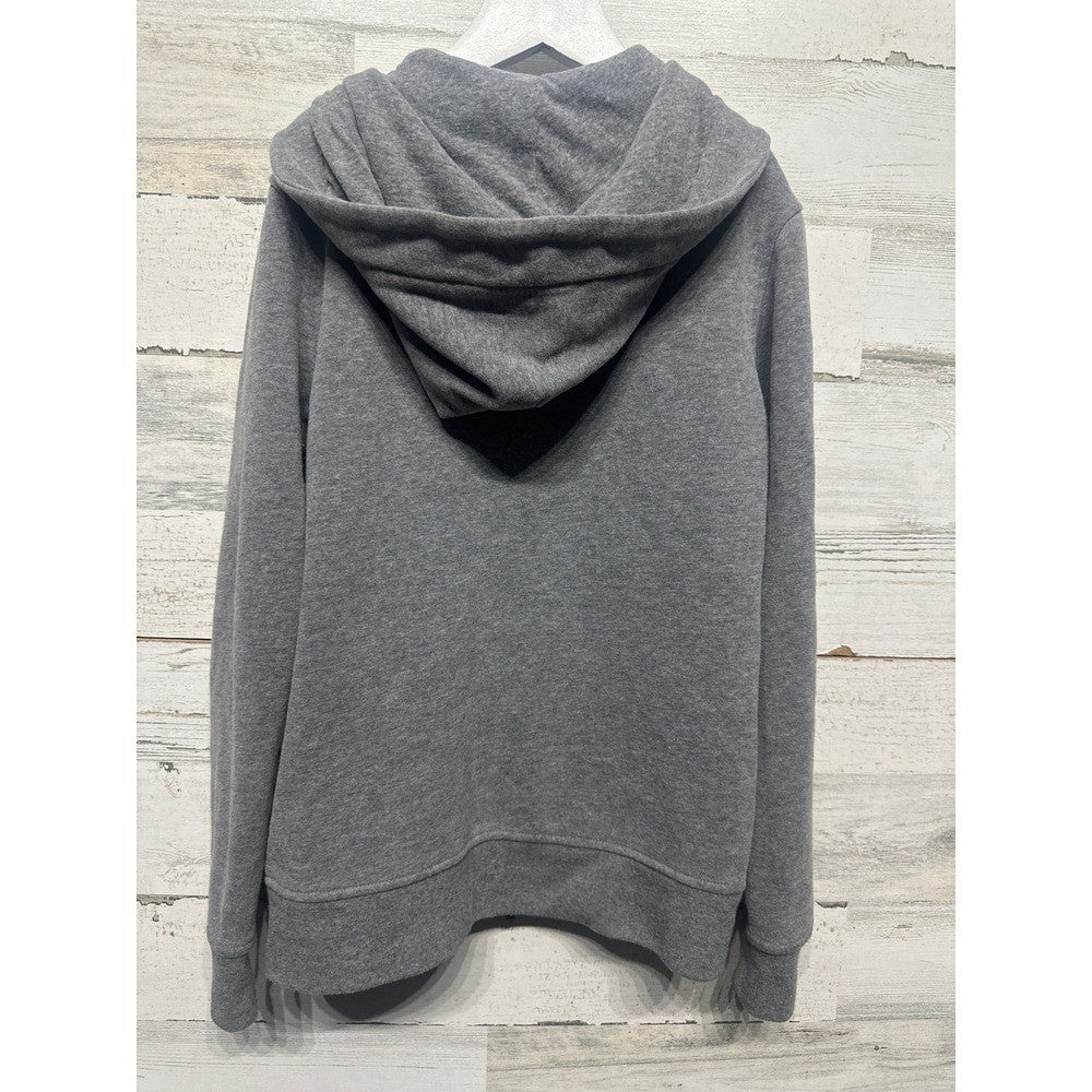 Abercrombie Full Zip Hoodie Kids Size 9/10 Grey Moose Logo Fleece EUC2