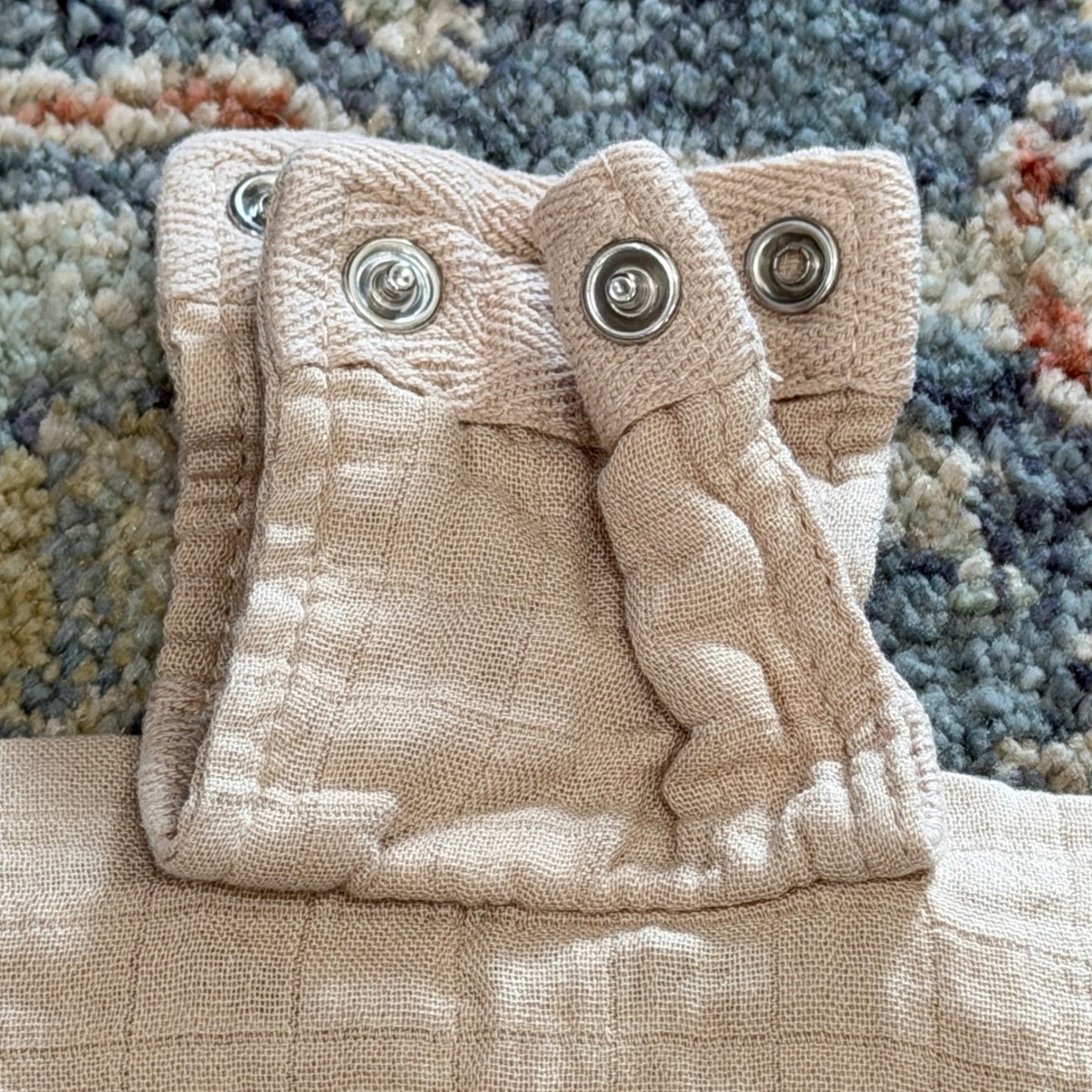 Comfy Cubs Car Seat Cover Baby Infant Tan Muslin Bamboo Breathable Boho EUC5