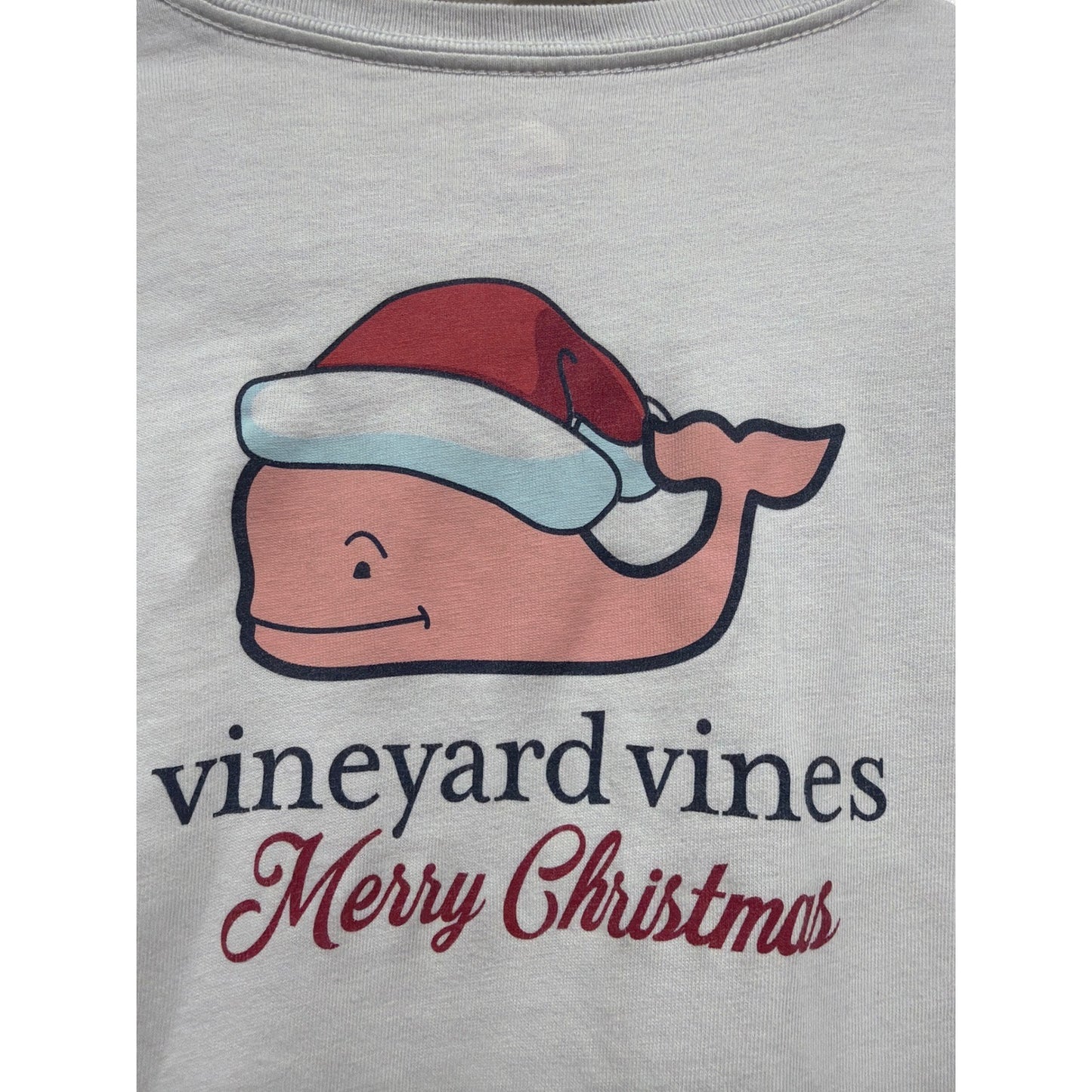 Vineyard Vines Shirt Boys 4T White Santa Whale Long Sleeve Christmas Preppy5