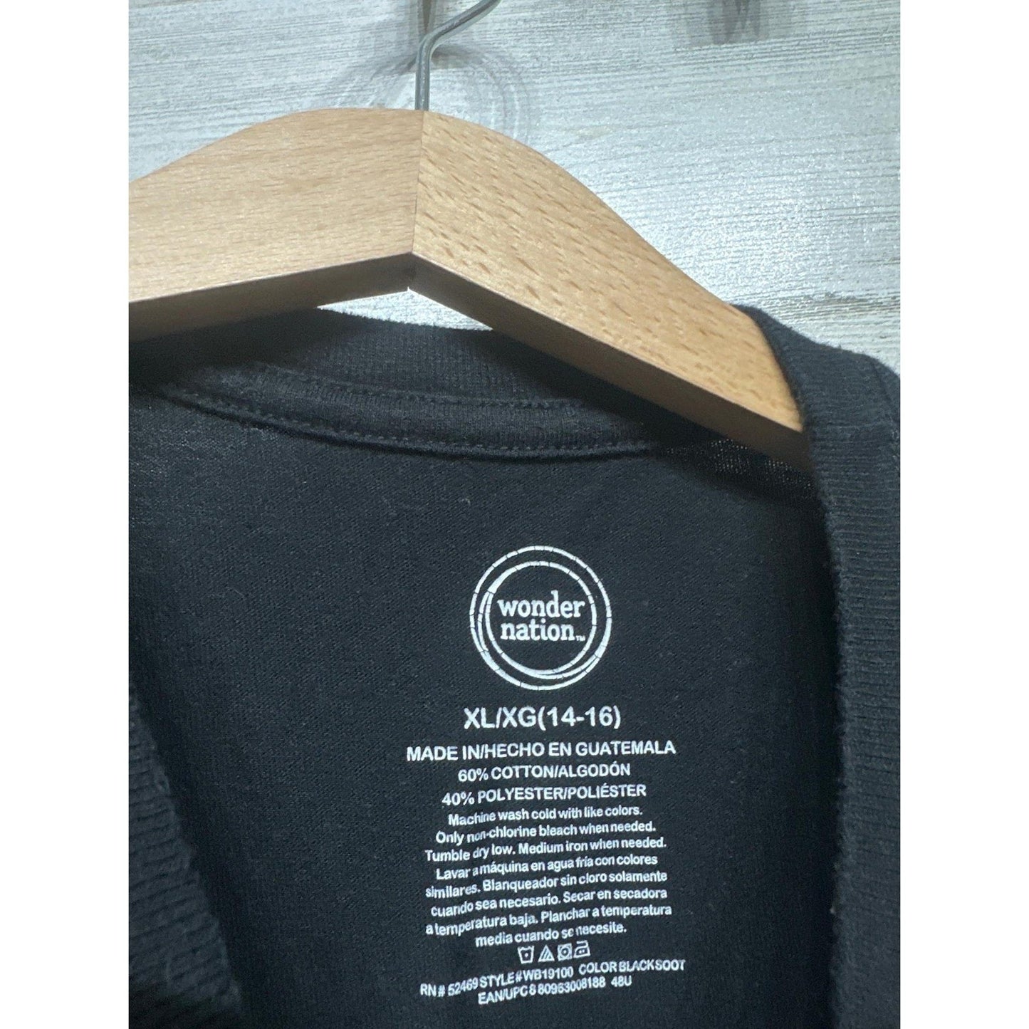 Wonder Nation T-Shirt Girls XL Black You Serious Clark Graphic EUC1