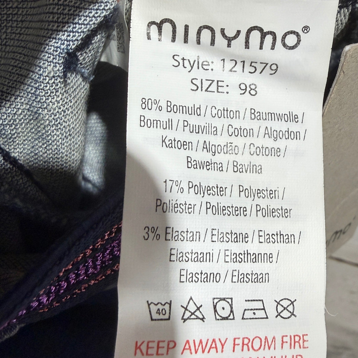 Minymo Skinny Jeans Girls 3Y Blue Purple Glitter Waist Scandi NWT5