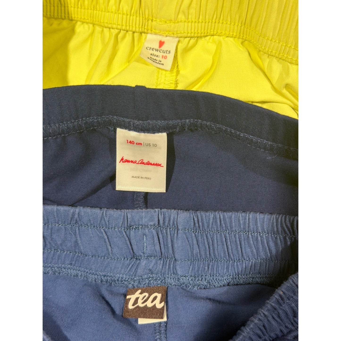 Tea Hanna Andersson Crewcuts Shorts Leggings Girls 10 Blue Yellow Bundle EUC4