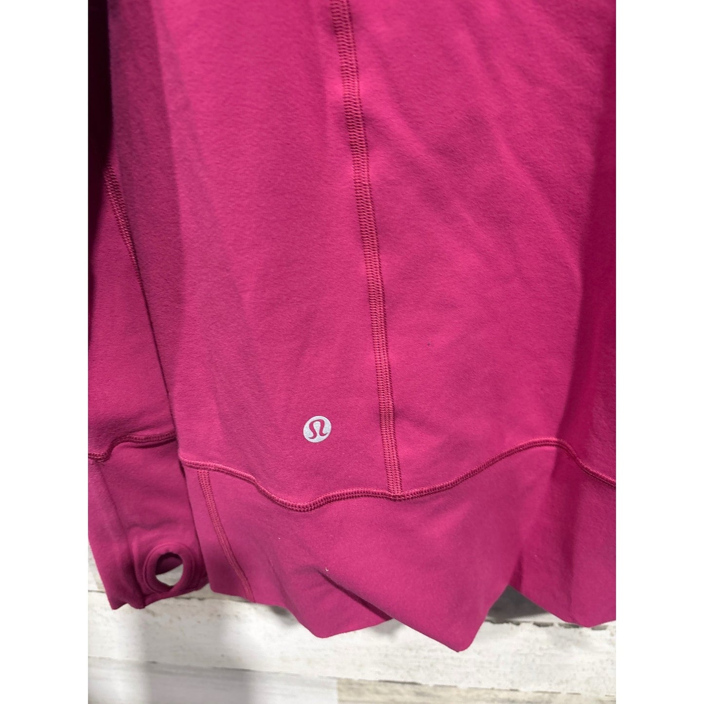 Lululemon Define Jacket Women 8 Pink Full Zip Athleisure Broken Zipper Flawed3