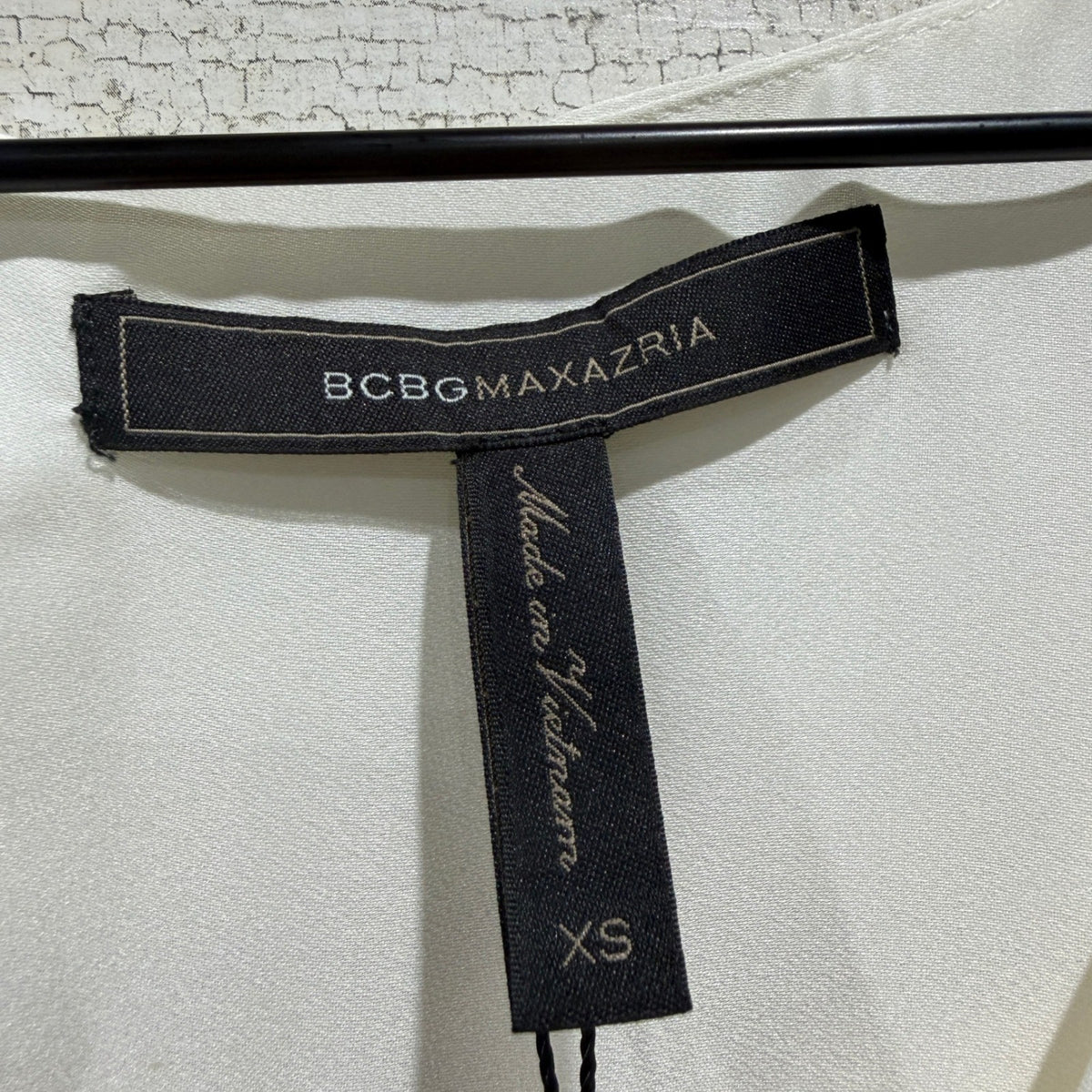BCBGMAXAZRIA Gardenia Mini Dress Women XS White Satin Long Sleeve Flawed*14