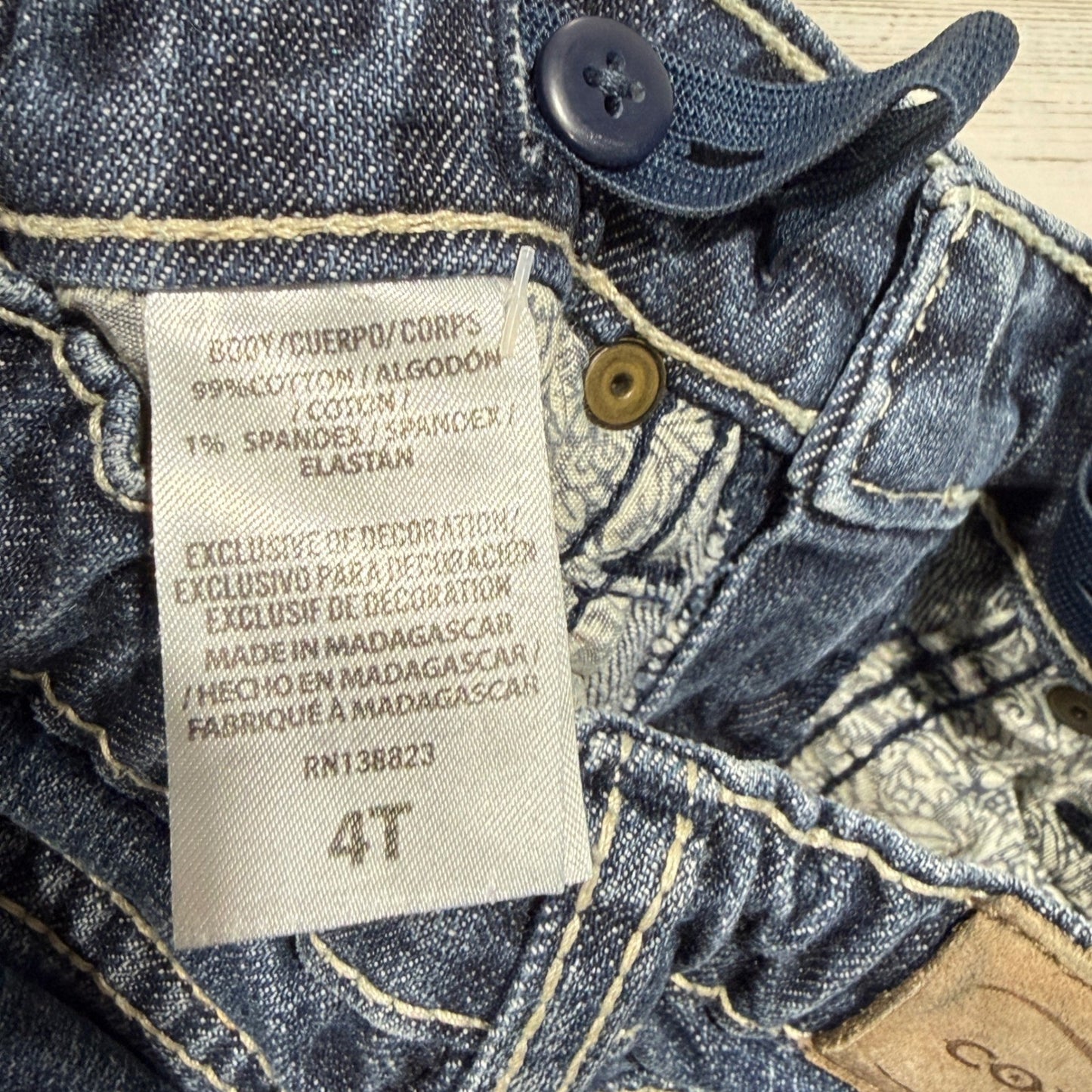 Cody James Jeans Boys 4T Blue Straight Leg Western Cowboy *Flawed6