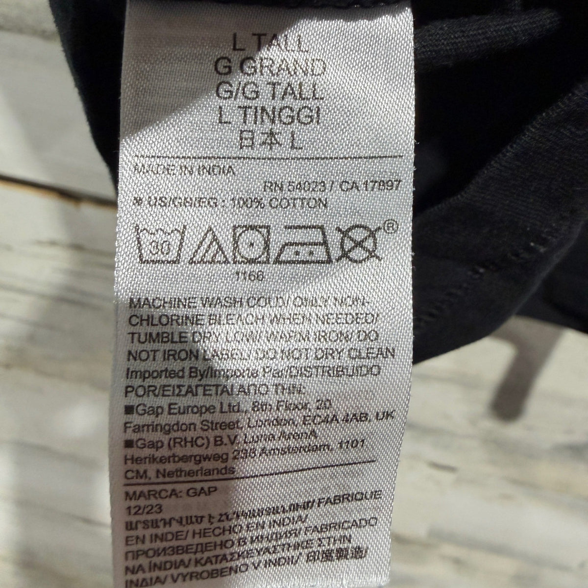 Gap T-Shirt Women L Tall Black Organic Cotton Short Sleeve Basic Minimalist EUC3